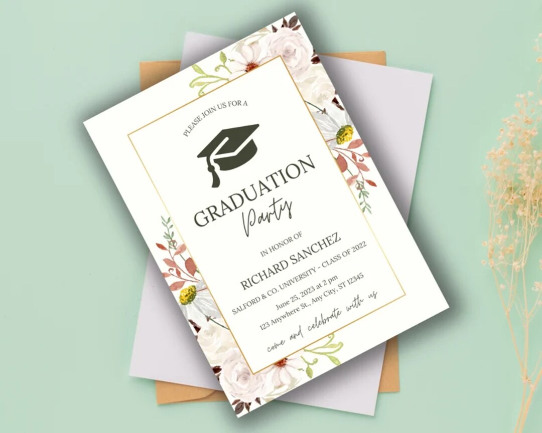 Graduation Invitation, Digital Download, Printable, Personalized For You | MakerPlace by Michaels Graduation Invitation, Digital Download, Printable, Personalized For You | MakerPlace by Michaels